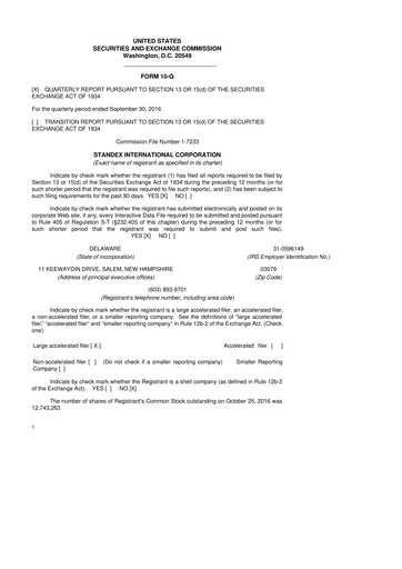 Thumbnail Standex International 10-Q Quarterly Report FY 