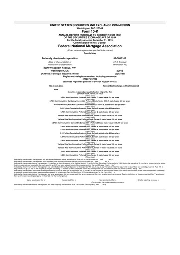 Miniature Fannie Mae
 10-K Rapport annuel 2013