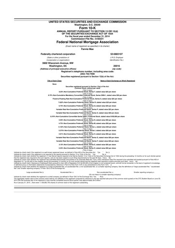 Miniature Fannie Mae
 10-K Rapport annuel 2014