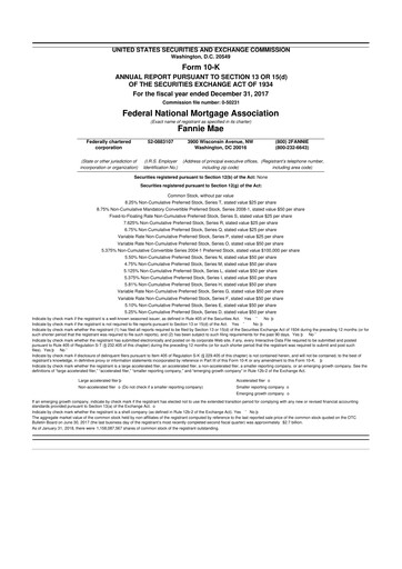 Miniature Fannie Mae
 10-K Rapport annuel 2017