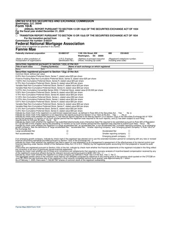 Miniature Fannie Mae
 10-K Rapport annuel 2024