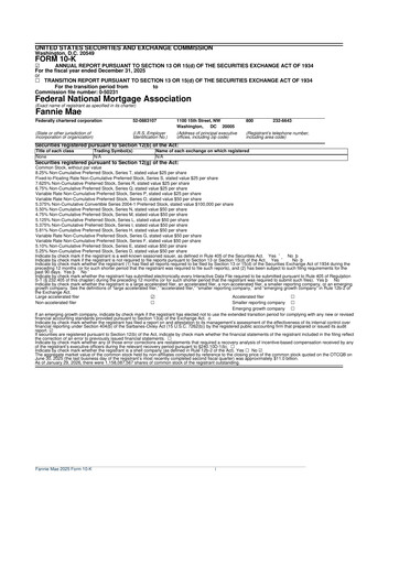 Miniature Fannie Mae
 10-K Rapport annuel 2025