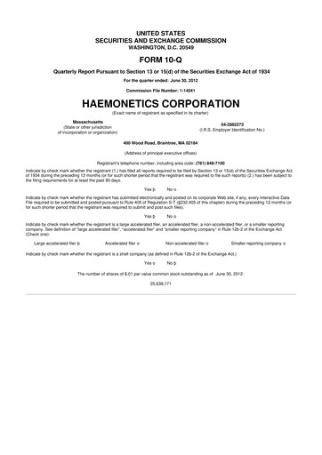 Thumbnail Haemonetics 10-Q Quarterly Report FY2013 