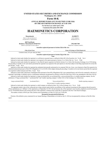 Thumbnail Haemonetics 10-K Annual Report 2016