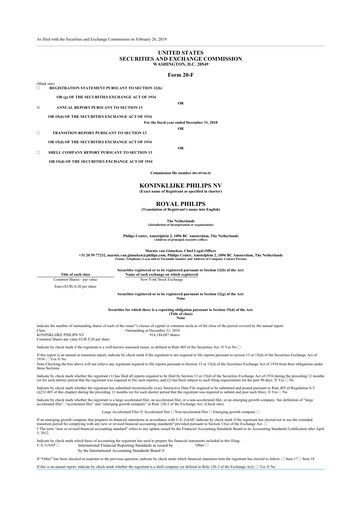 Thumbnail Philips 20-F Annual Report 2018