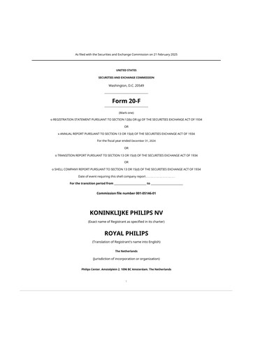 Thumbnail Philips 20-F Annual Report 2024