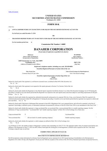 Thumbnail Danaher 10-K Annual Report 2014