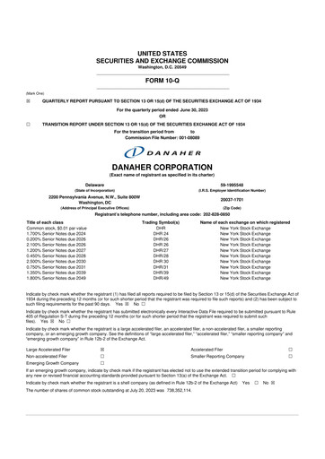 Thumbnail Danaher 10-Q Quarterly Report FY2023 
