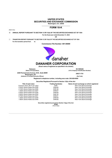 Thumbnail Danaher 10-K Annual Report 2024