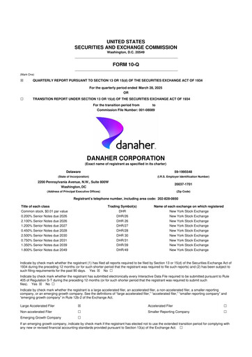 Thumbnail Danaher 10-Q Quarterly Report FY2025 