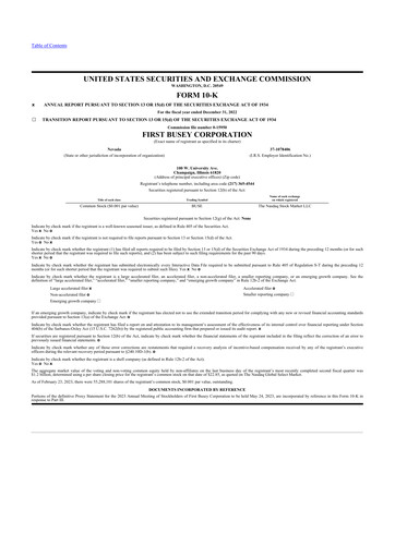 Thumbnail First Busey 10-K Annual Report 2022