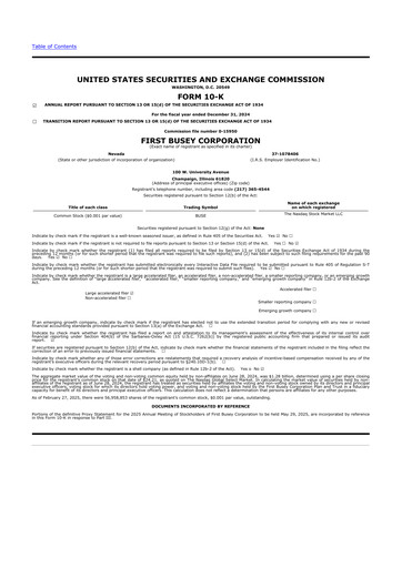 Thumbnail First Busey 10-K Annual Report 2024