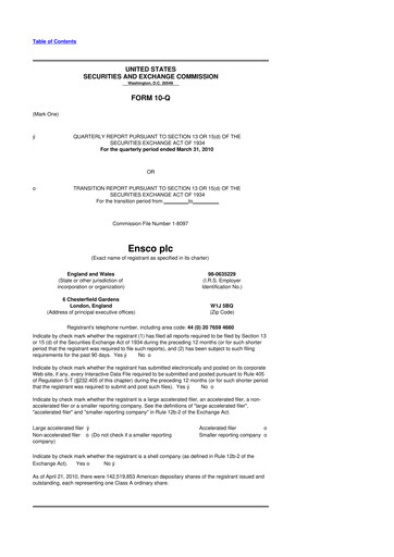 Thumbnail Valaris 10-Q Quarterly Report FY2010 