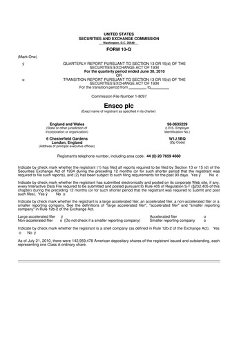 Thumbnail Valaris 10-Q Quarterly Report FY2010 