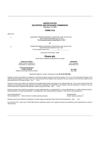 Thumbnail Valaris 10-Q Quarterly Report FY2011 