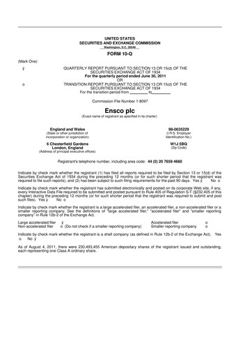 Thumbnail Valaris 10-Q Quarterly Report FY2011 