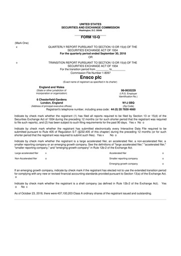 Thumbnail Valaris 10-Q Quarterly Report FY2018 