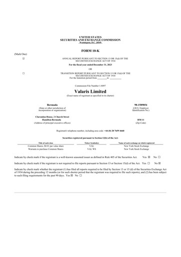 Thumbnail Valaris 10-K Annual Report 2023