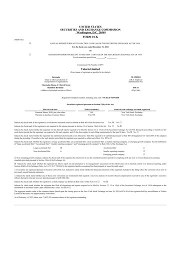 Thumbnail Valaris 10-K Annual Report 2024