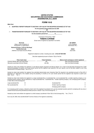 Thumbnail Valaris 10-Q Quarterly Report FY2026 
