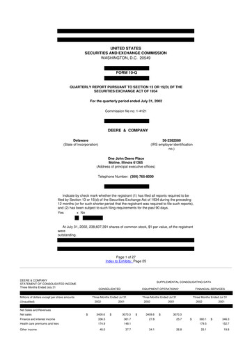 Vorschaubild Deere & Company (John Deere) 10-Q Quartalsbericht  