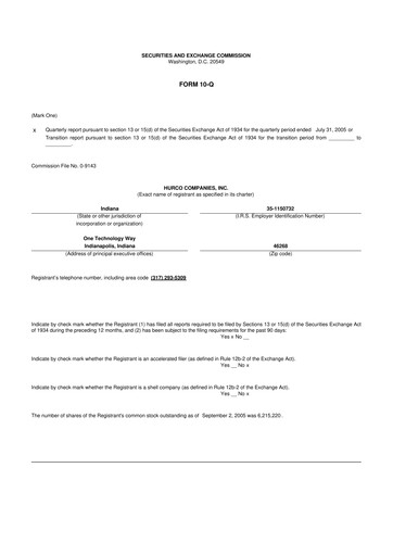 Thumbnail Hurco Companies 10-Q Quarterly Report FY 