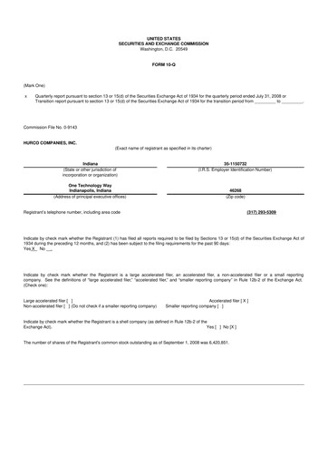 Thumbnail Hurco Companies 10-Q Quarterly Report FY 