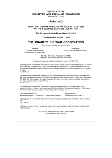 Thumbnail Charles Schwab 10-Q Quarterly Report FY2014 