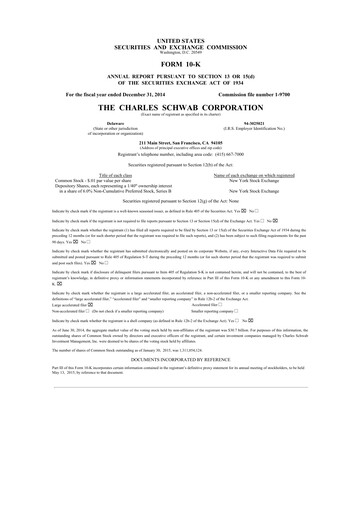 Thumbnail Charles Schwab 10-K Annual Report 2014