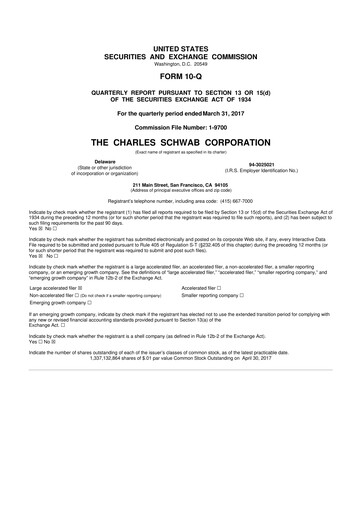 Thumbnail Charles Schwab 10-Q Quarterly Report FY2017 