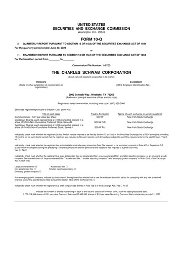 Thumbnail Charles Schwab 10-Q Quarterly Report FY2023 
