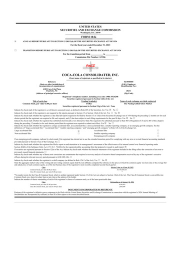 Thumbnail Coca-Cola Consolidated 10-K Annual Report 2023