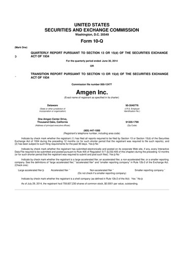 Vorschaubild Amgen 10-Q Quartalsbericht 2014 