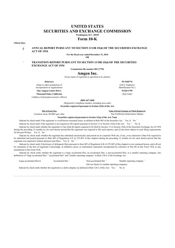 Thumbnail Amgen 10-K Annual Report 2016