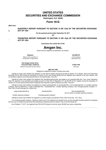 Vorschaubild Amgen 10-Q Quartalsbericht 2017 