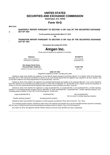 Vorschaubild Amgen 10-Q Quartalsbericht 2018 