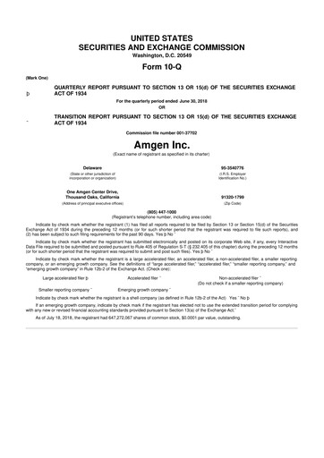 Vorschaubild Amgen 10-Q Quartalsbericht 2018 