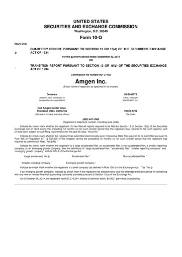 Vorschaubild Amgen 10-Q Quartalsbericht 2018 