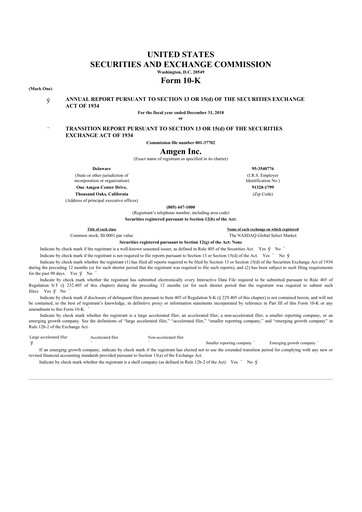 Thumbnail Amgen 10-K Annual Report 2018