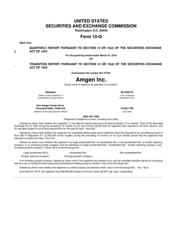 Vorschaubild Amgen 10-Q Quartalsbericht 2019 