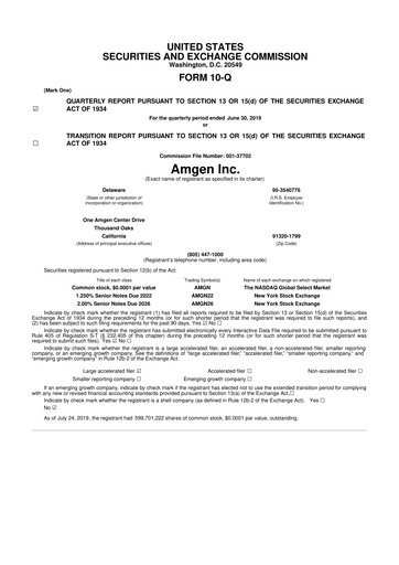 Vorschaubild Amgen 10-Q Quartalsbericht 2019 