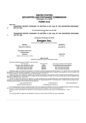 Vorschaubild Amgen 10-Q Quartalsbericht 2020 