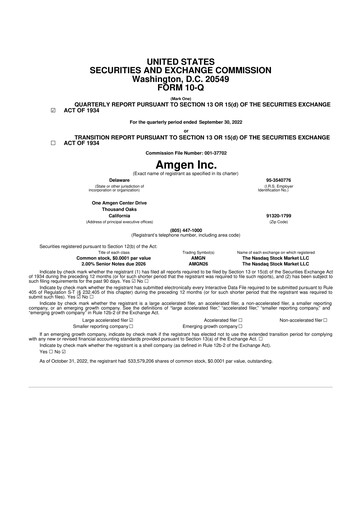 Vorschaubild Amgen 10-Q Quartalsbericht 2022 