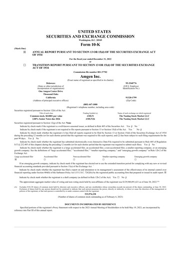 Thumbnail Amgen 10-K Annual Report 2022