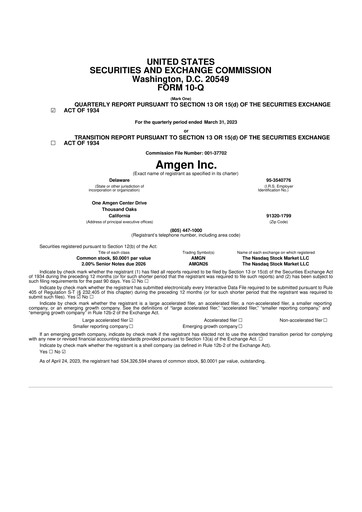 Vorschaubild Amgen 10-Q Quartalsbericht 2023 