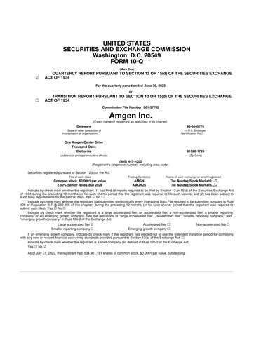 Vorschaubild Amgen 10-Q Quartalsbericht 2023 