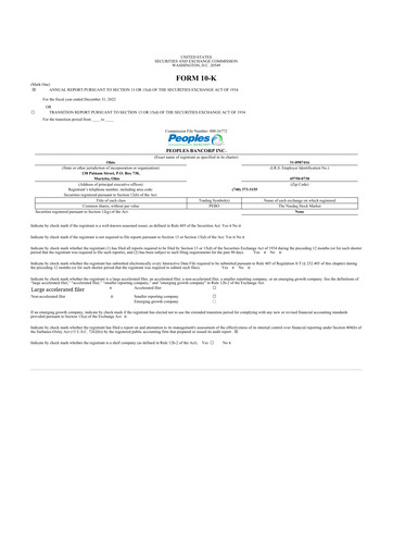 Thumbnail Peoples Bancorp 10-K Annual Report 2022