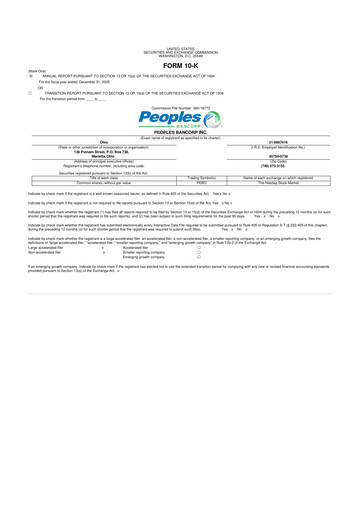 Thumbnail Peoples Bancorp 10-K Annual Report 2025
