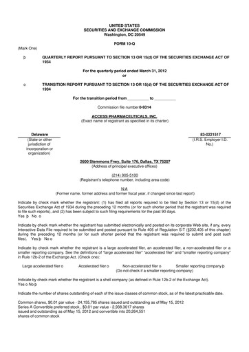 Vorschaubild Abeona Therapeutics
 10-Q Quartalsbericht 2012 