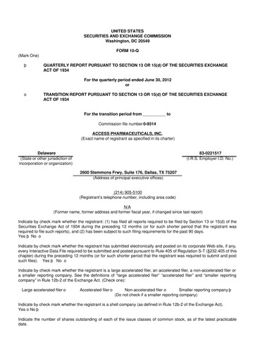 Vorschaubild Abeona Therapeutics
 10-Q Quartalsbericht 2012 